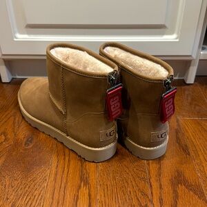 Ugg Boot Brown with Red Zip Tag Size 9